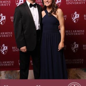 Lulus Air of Romance Navy Maxi Dress